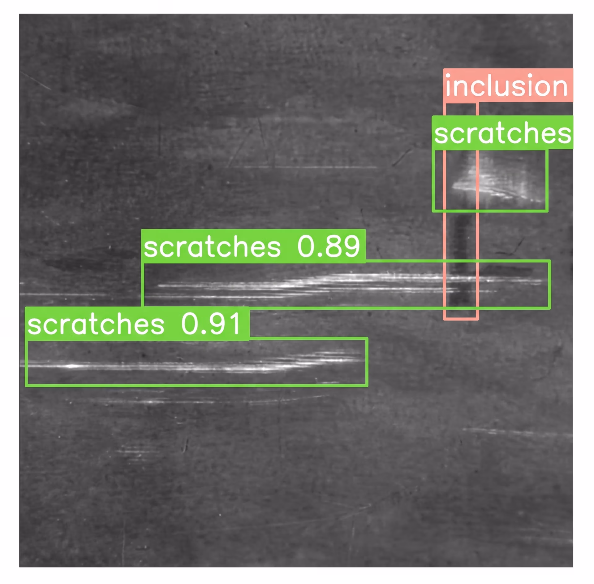 Model locating multiple defect types on a manufactured part