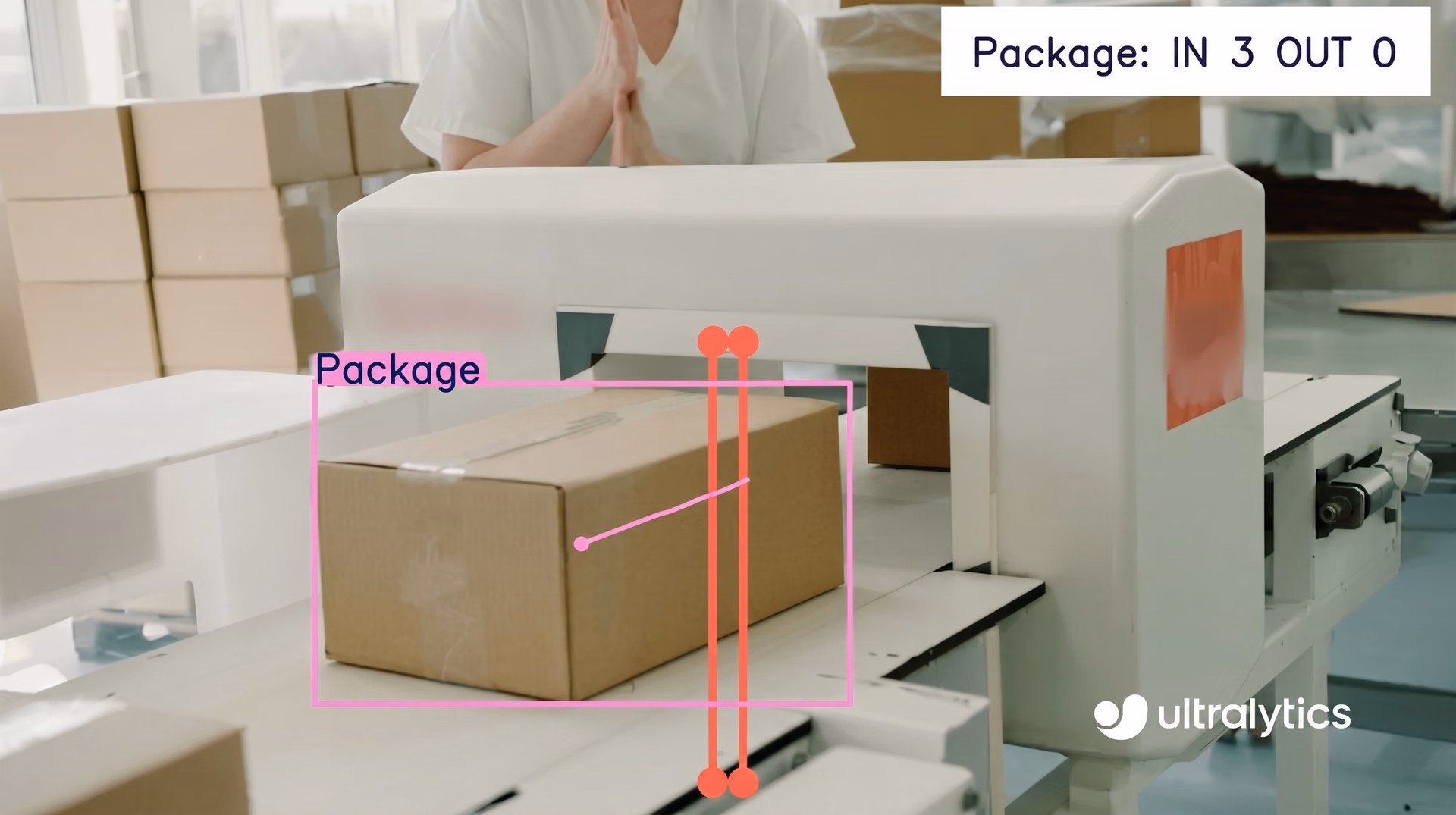 Tracking and counting packages using Ultralytics YOLO11