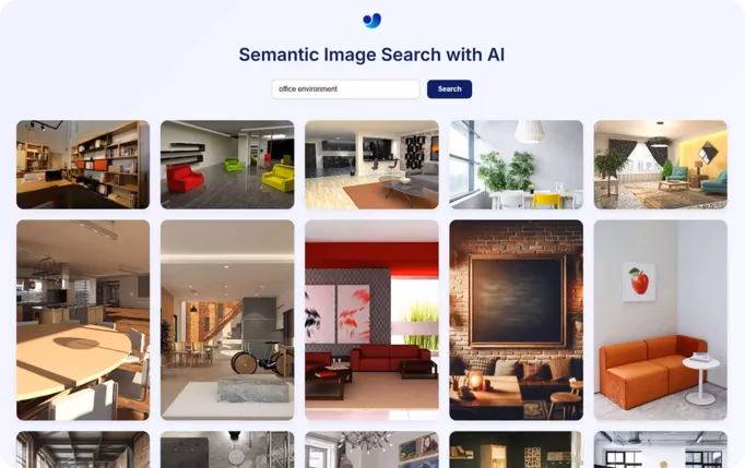 Semantik görsel arama kullanarak bir ofis ortamı görselleri için sorgulama
