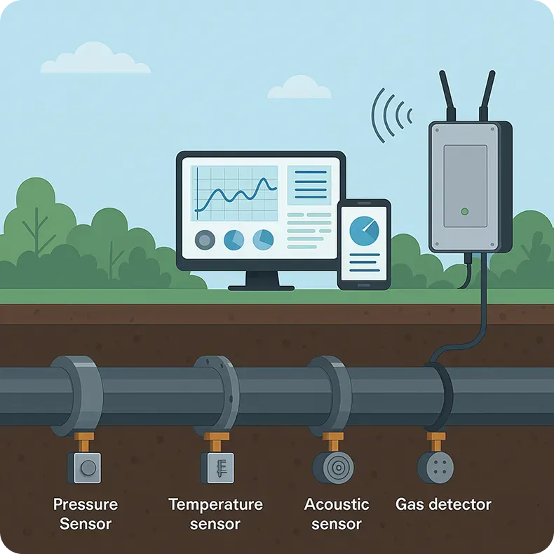 Examples of different types of IoT sensors that help collect data