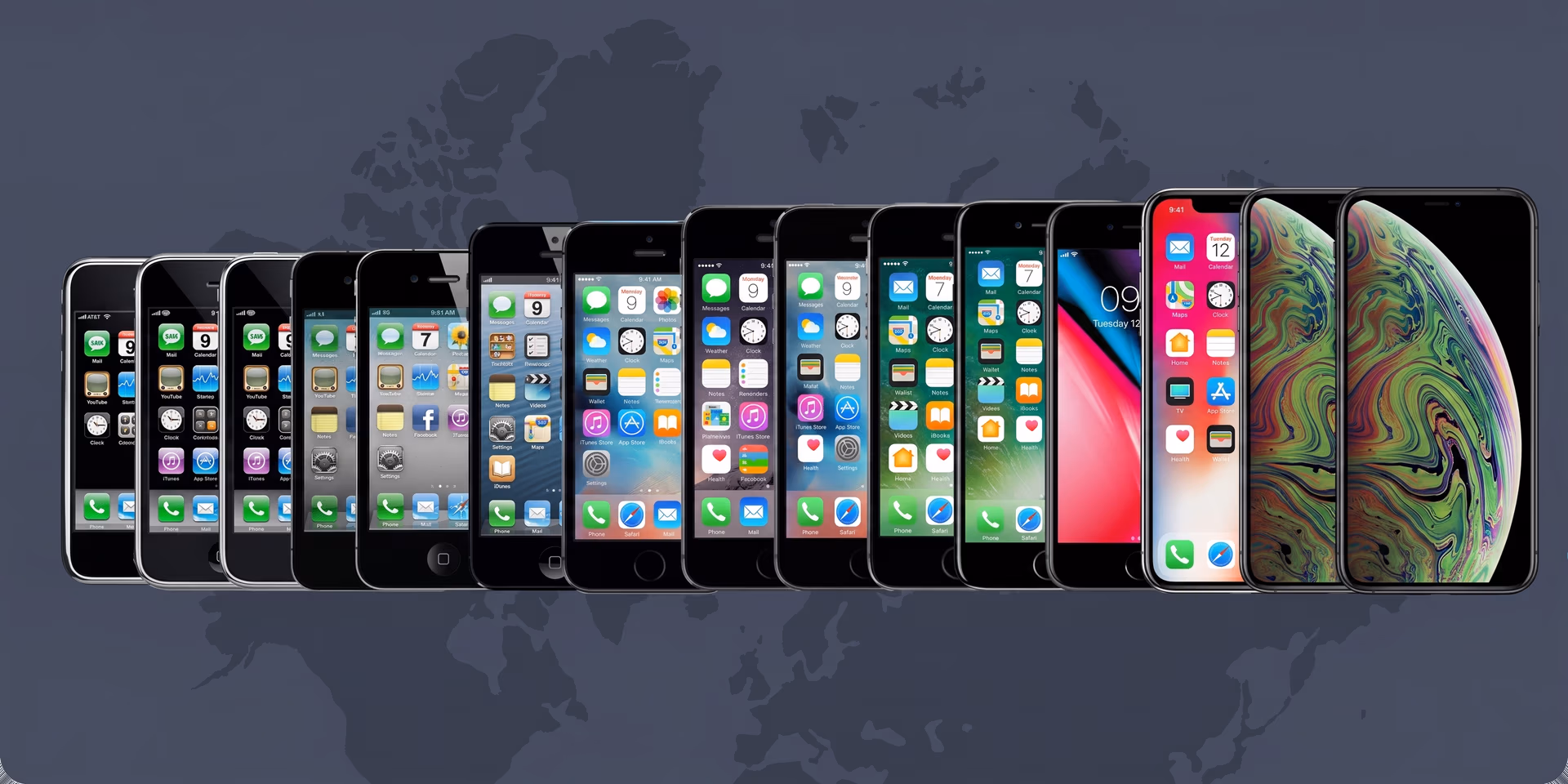 Eine Zeitleiste von iPhones im Laufe der Jahre