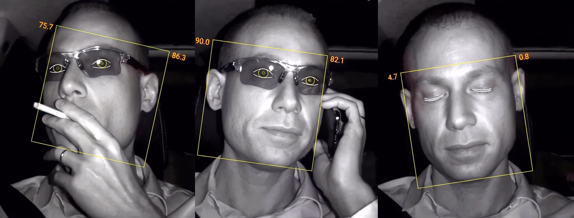 Monitoring a driver using face detection and gaze tracking