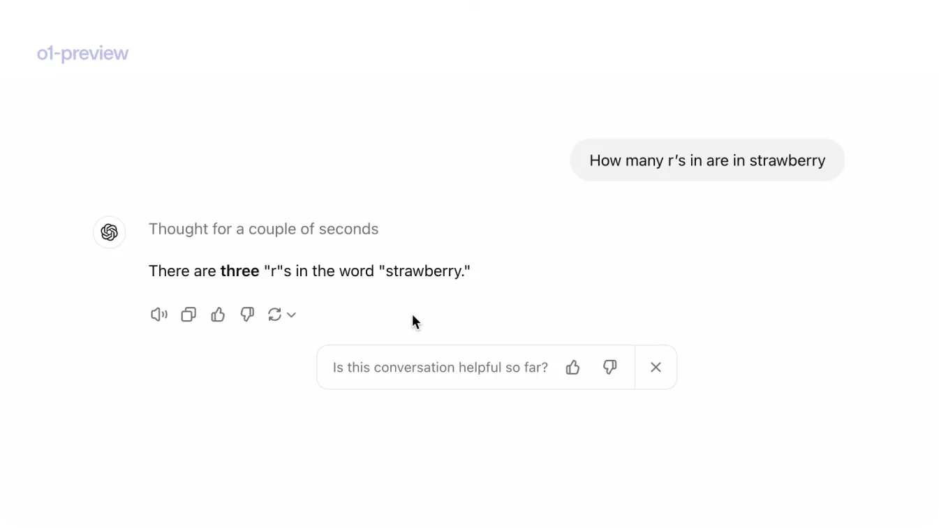 OpenAI o1にストロベリーについてプロンプトを出した例