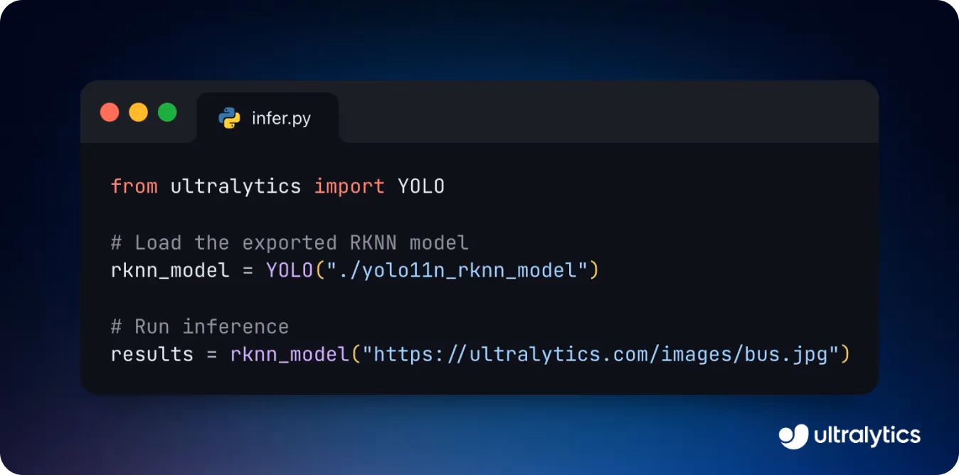 Ejecución de una inferencia utilizando el modelo RKNN exportado