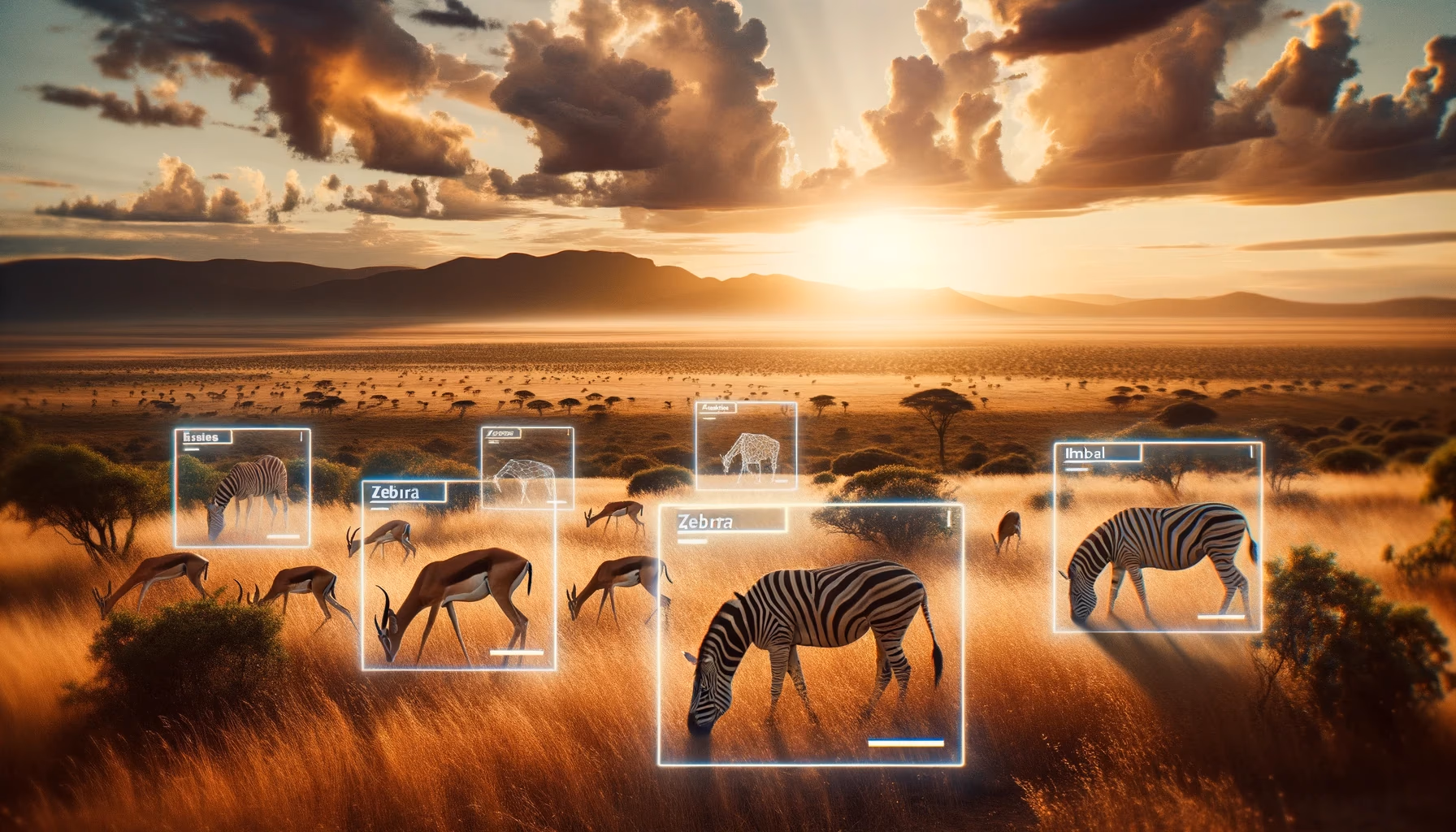 Rilevamento oggetti YOLOv5 su filmati di safari con zebre e impala