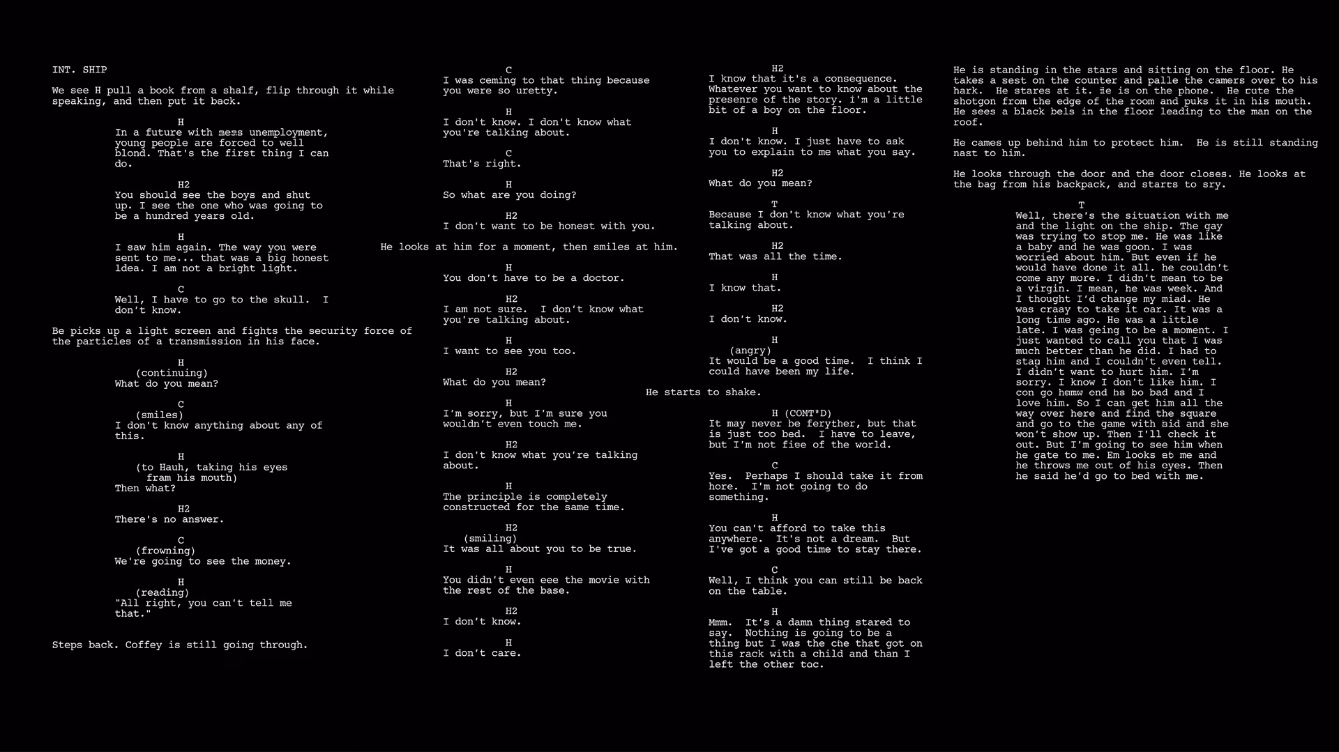 A script generated by the AI bot Benjamin