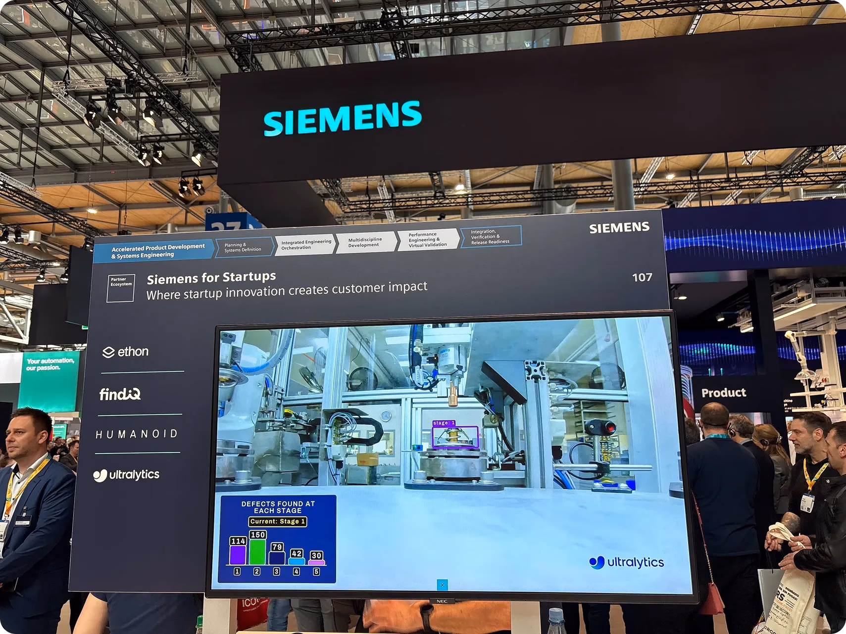 Showcasing how Ultralytics YOLO models can be used at the Siemens booth