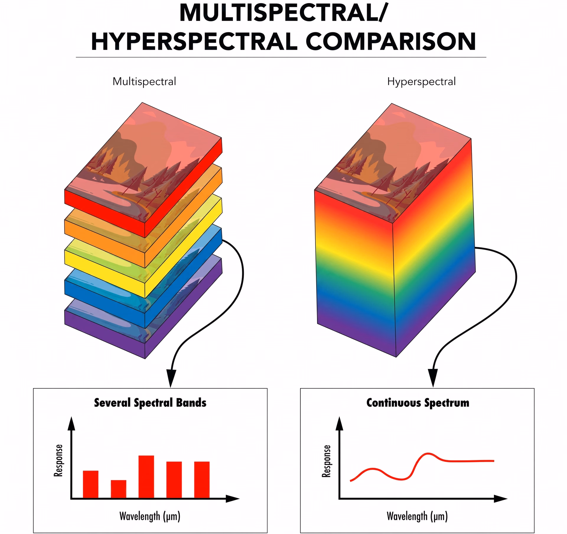 Comparing multispectral and hyperspectral imaging