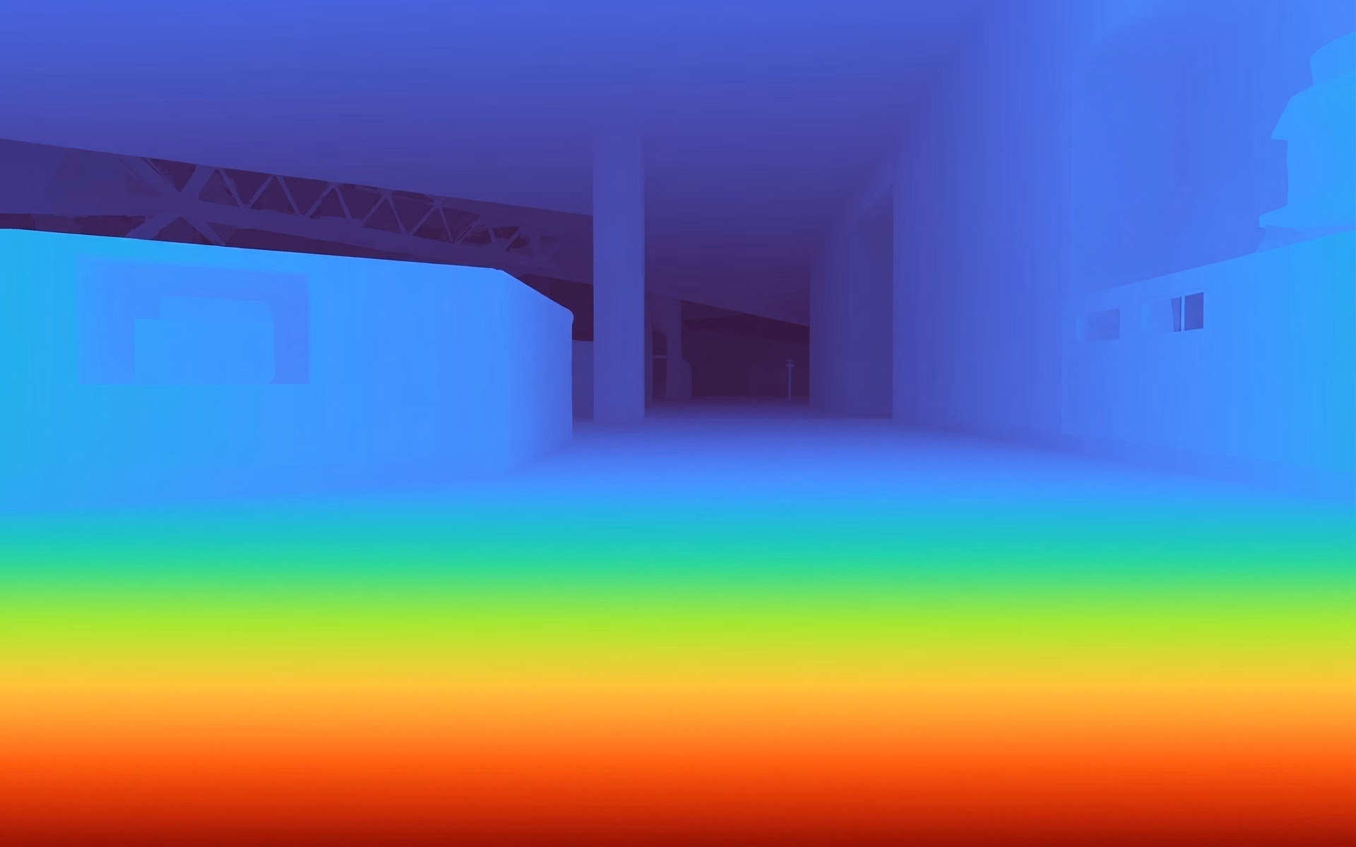Depth estimation using AI-powered computer vision, visualizing spatial information