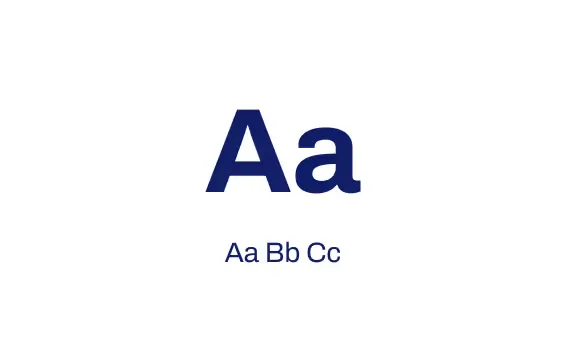 Ultralytics Typografie-Richtlinien dunkelblauer Text auf weißen Hintergründen