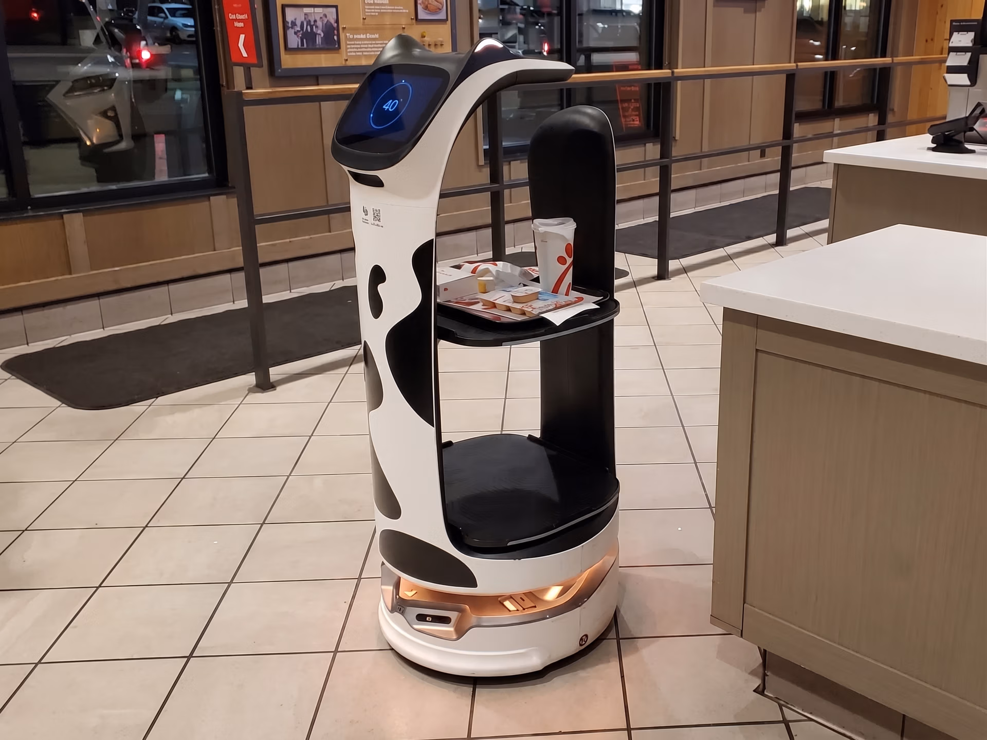 A Chick-fil-A service robot