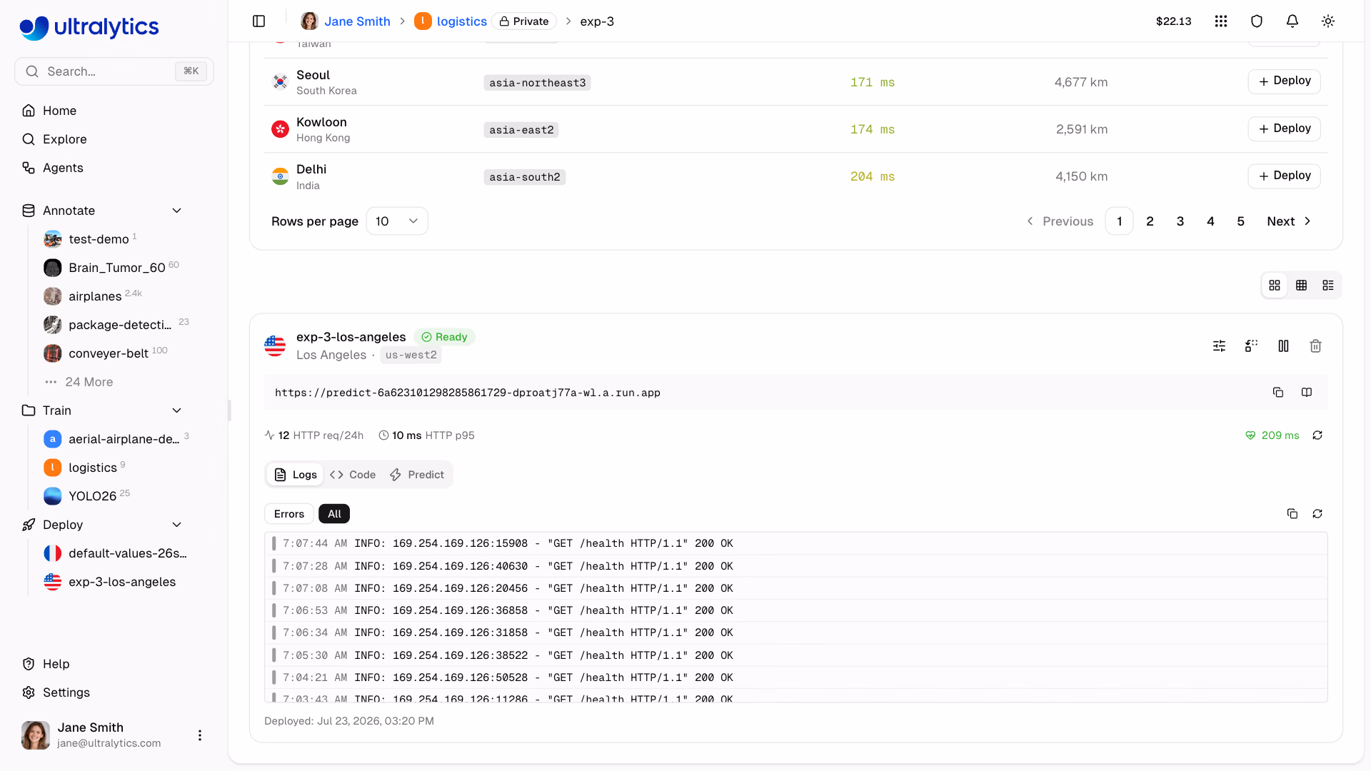 Ultralytics Platform Deployment Card Endpoint Url With Copy Button