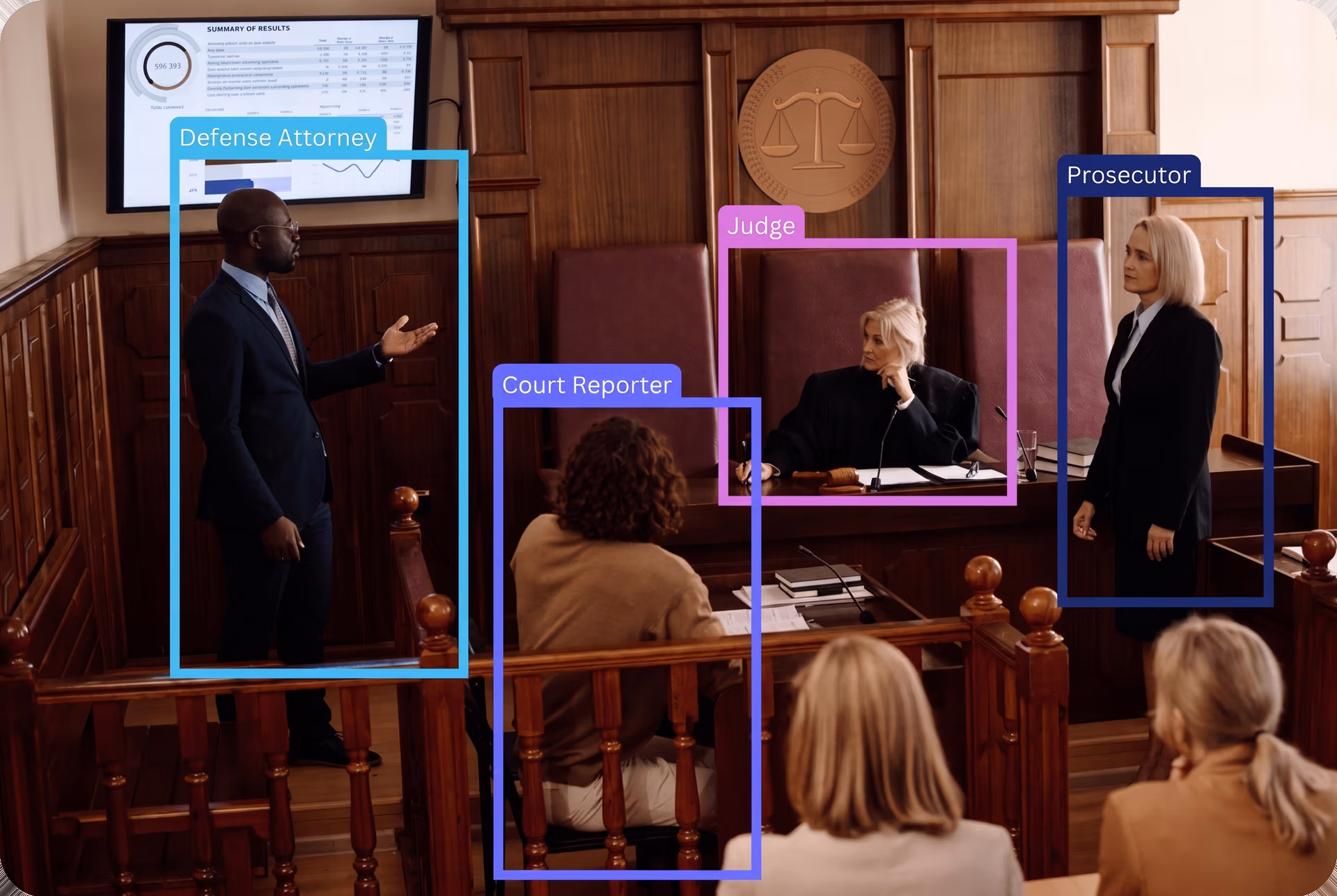 Visão computacional a detectar indivíduos num tribunal