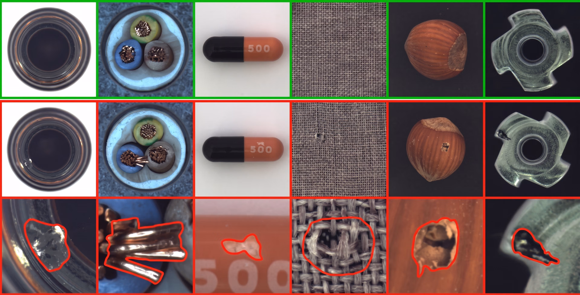 Examples of defects that can be detected using vision AI