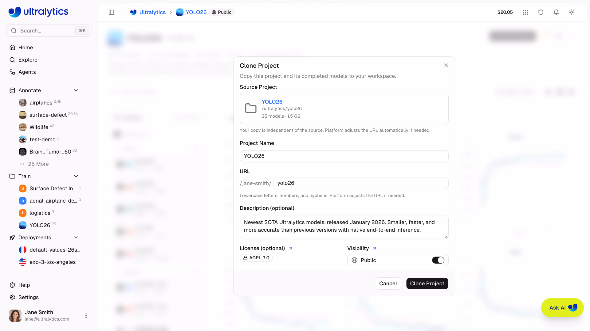 Ultralytics Platform Explore Clone Project