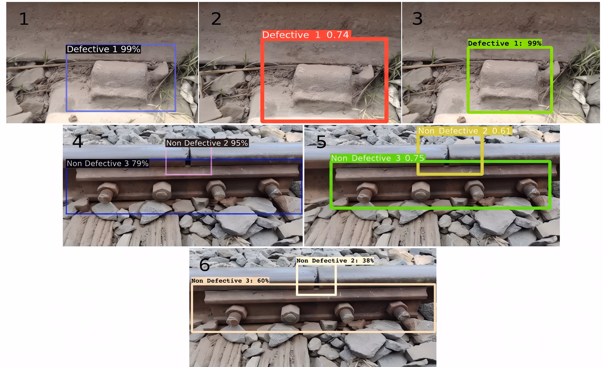 Computer vision detecting defective parts of railway tracks