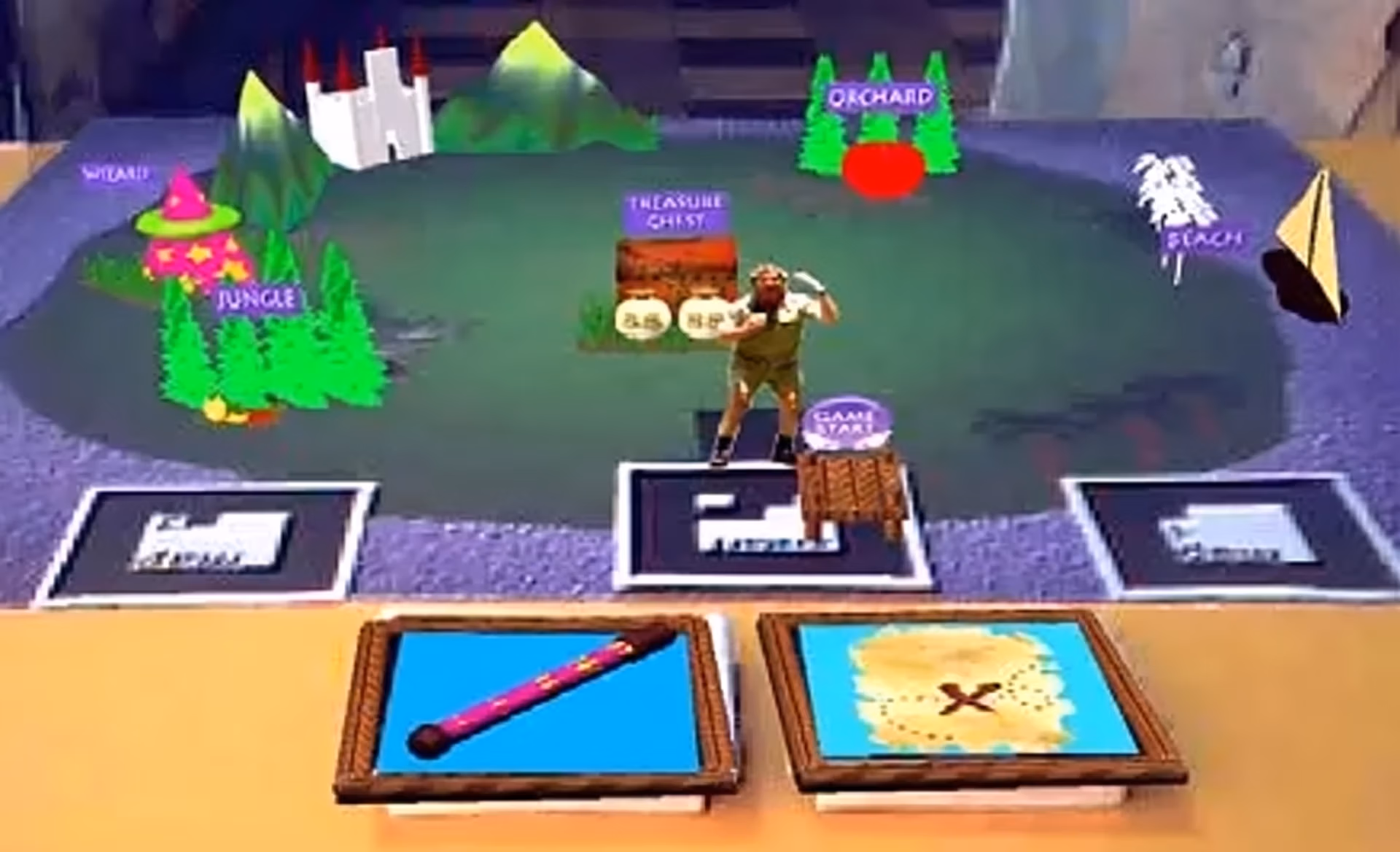 Augmented reality adding virtual features to a tabletop card game