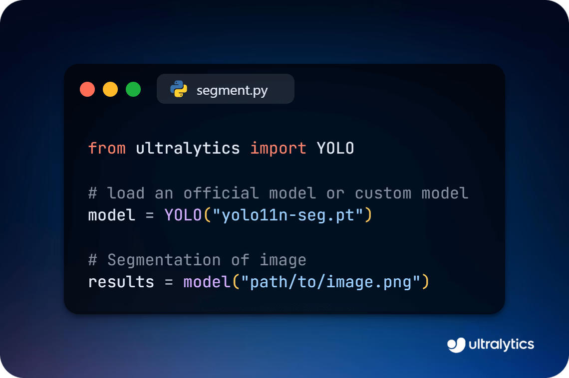 Ejecución de una inferencia en una imagen usando YOLO11n-seg