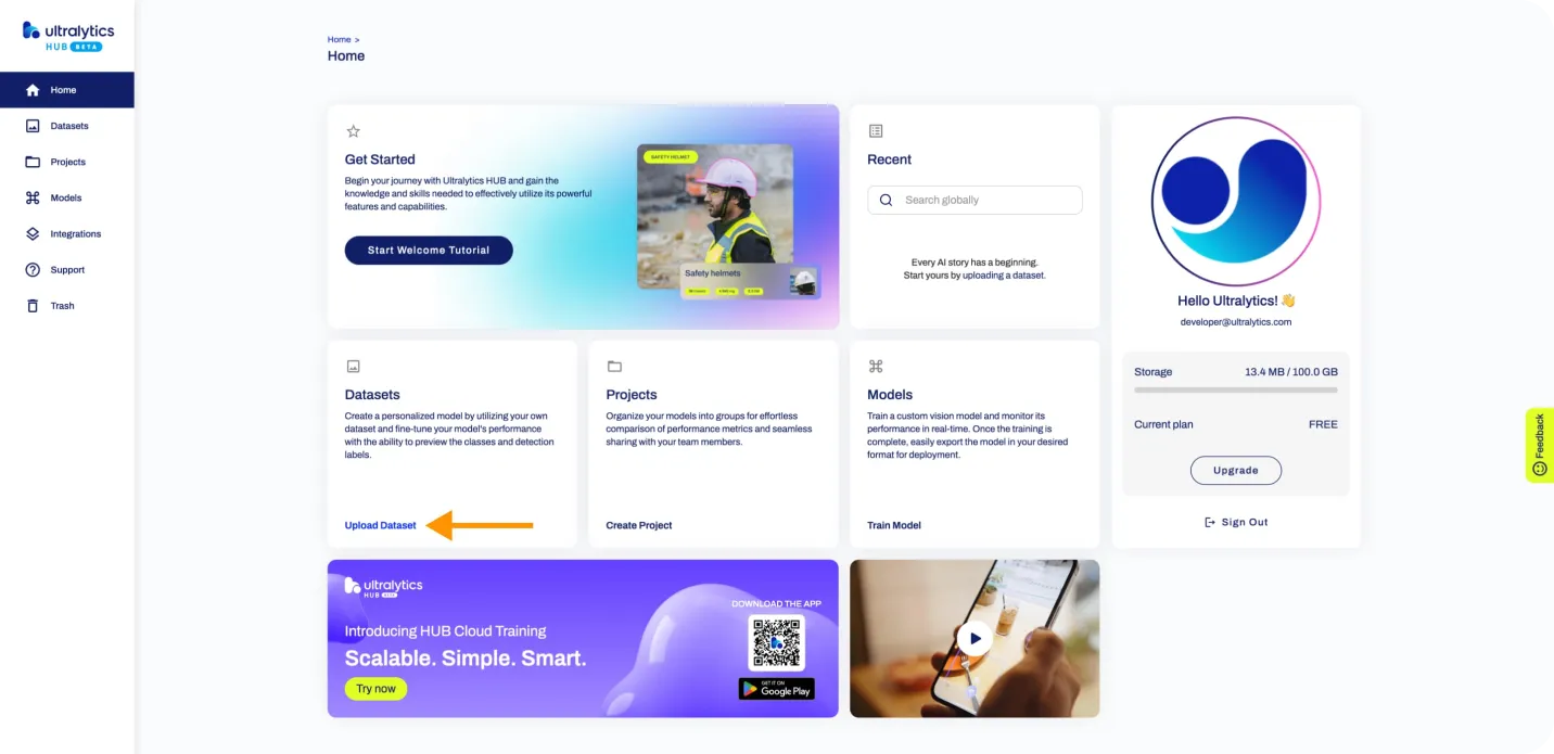 Ultralytics HUB 是一个无代码、用户友好的平台