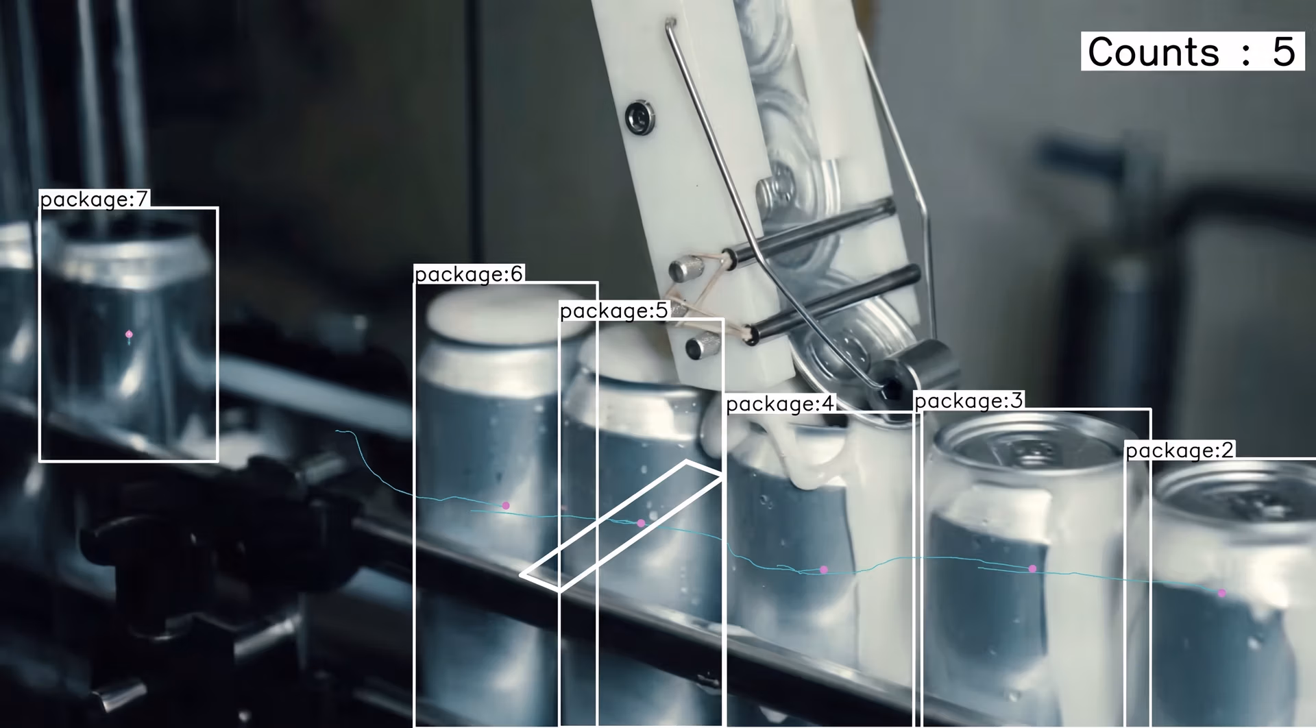 Detecting and counting packages in an assembly line using YOLO