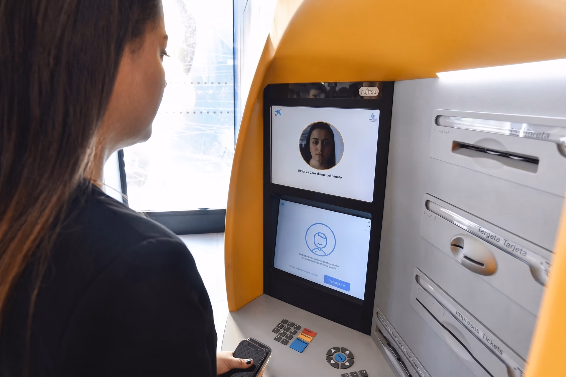 CaixaBank's ATM integrated with facial recognition technology