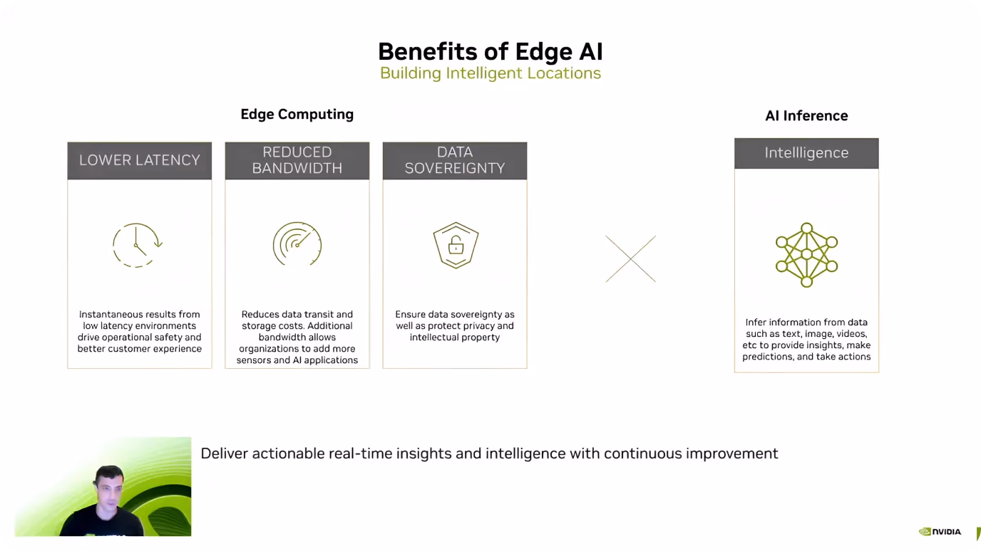 Guy Dahan che presenta da remoto a YV24 i vantaggi dell'Edge AI