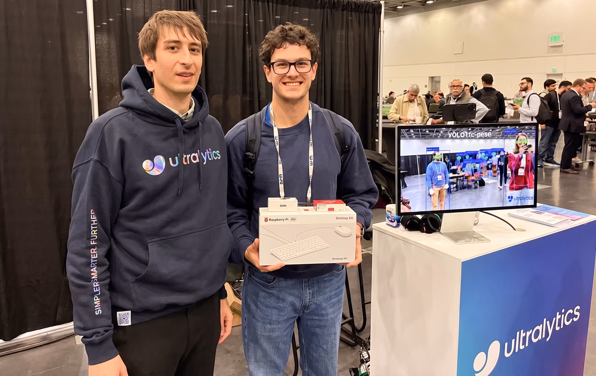 Francesco Mattioli with the winner of the first Ultralytics giveaway