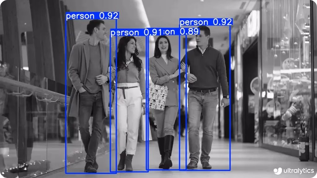 An example of using YOLO11 to detect people