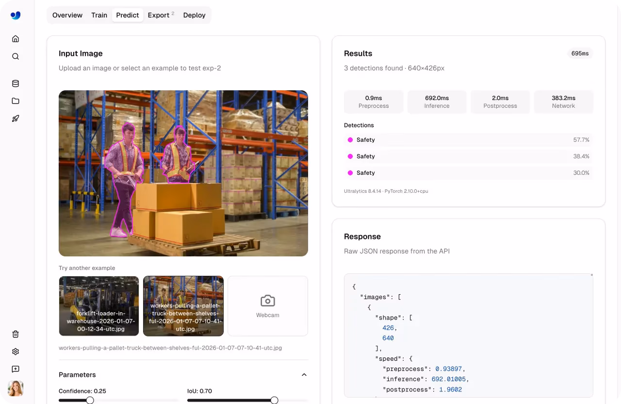 Validation d'un modèle via l'onglet Predict