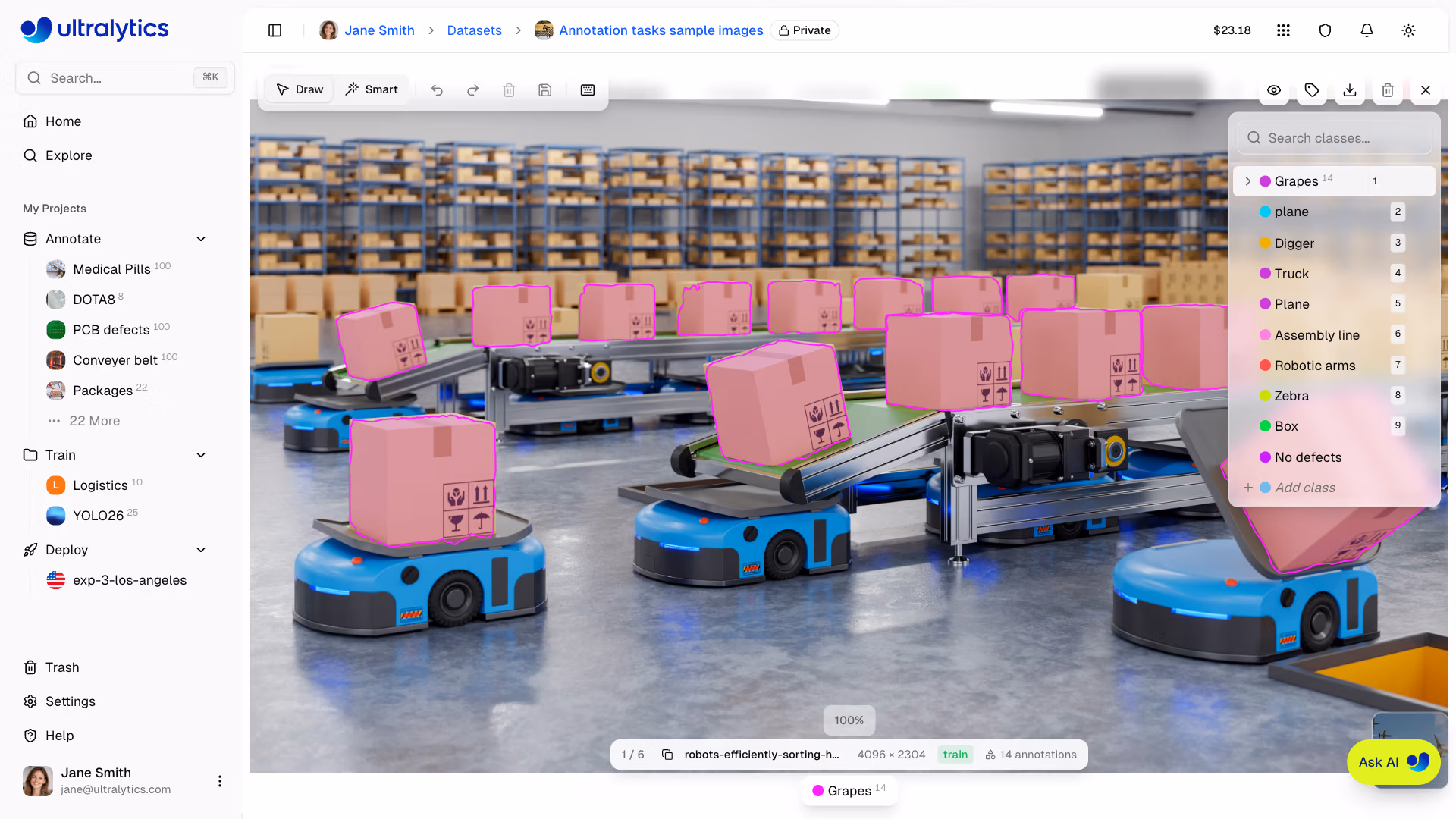 Ultralytics Platform Fullscreen Annotation Editor With Toolbar