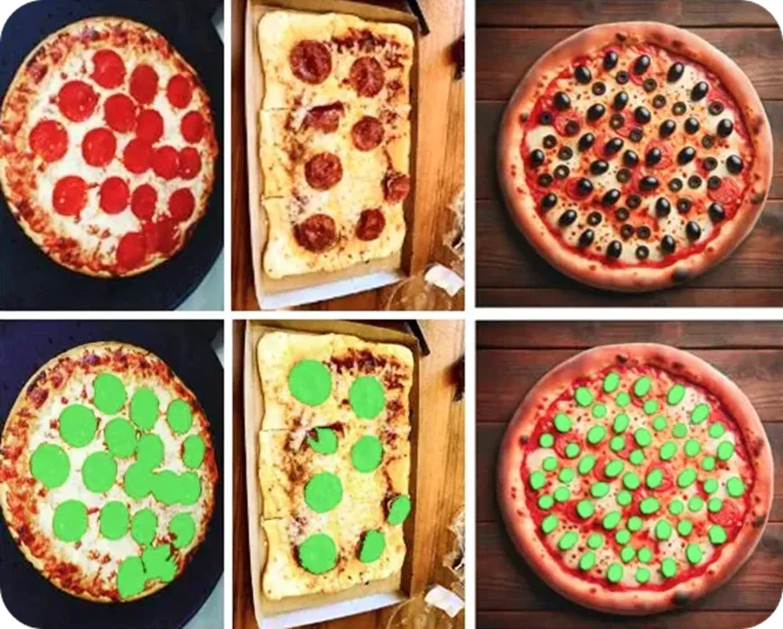 Sử dụng thị giác máy tính để kiểm tra nguyên liệu trên bánh pizza