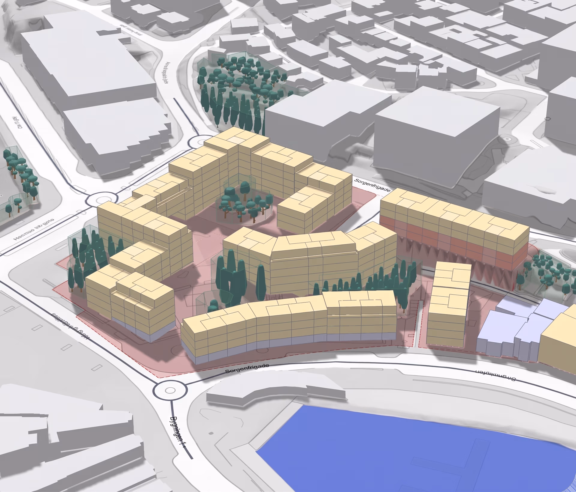 A sustainable design generated using Spacemaker