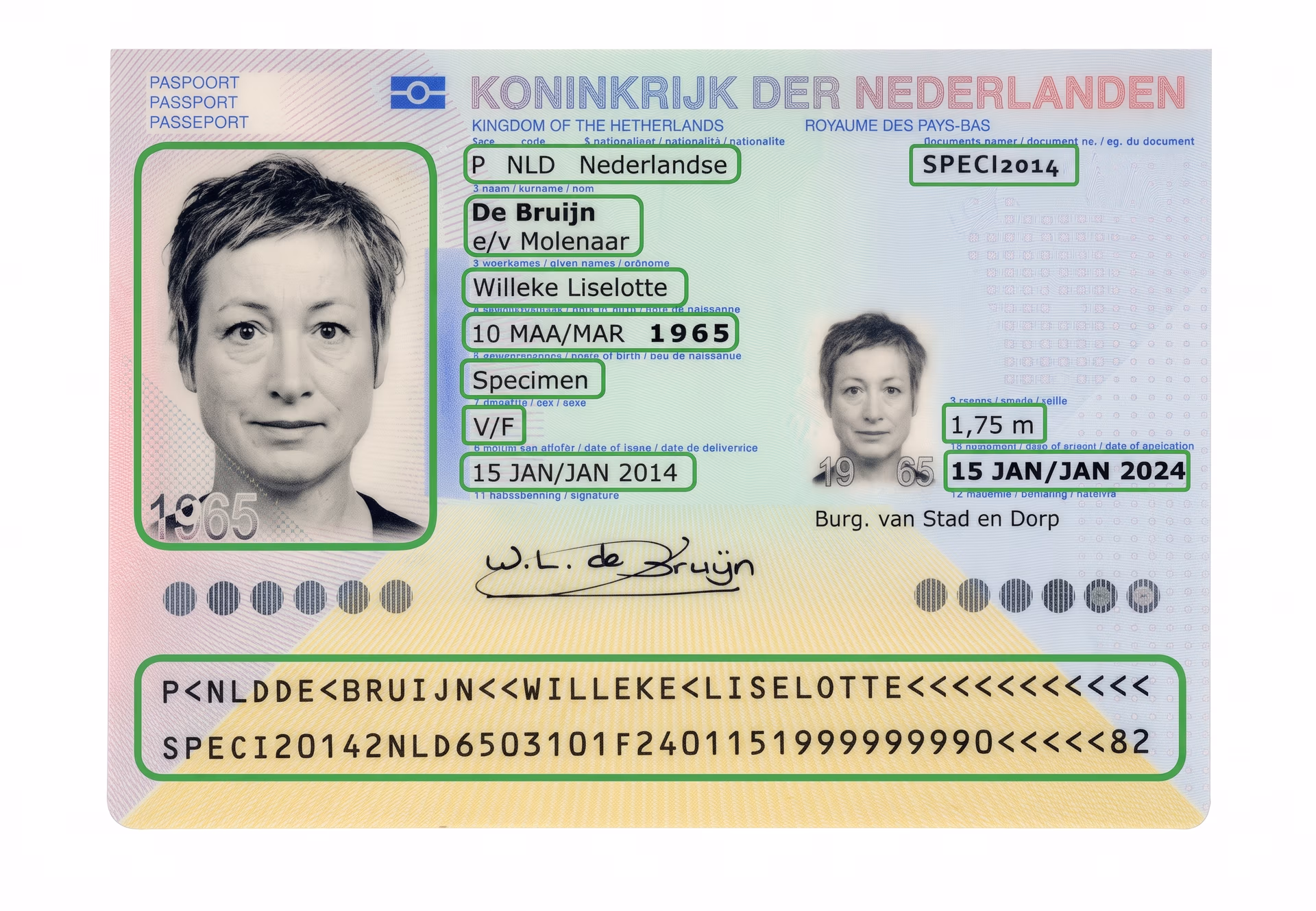 OCR-based scanner reading a passport for identity verification