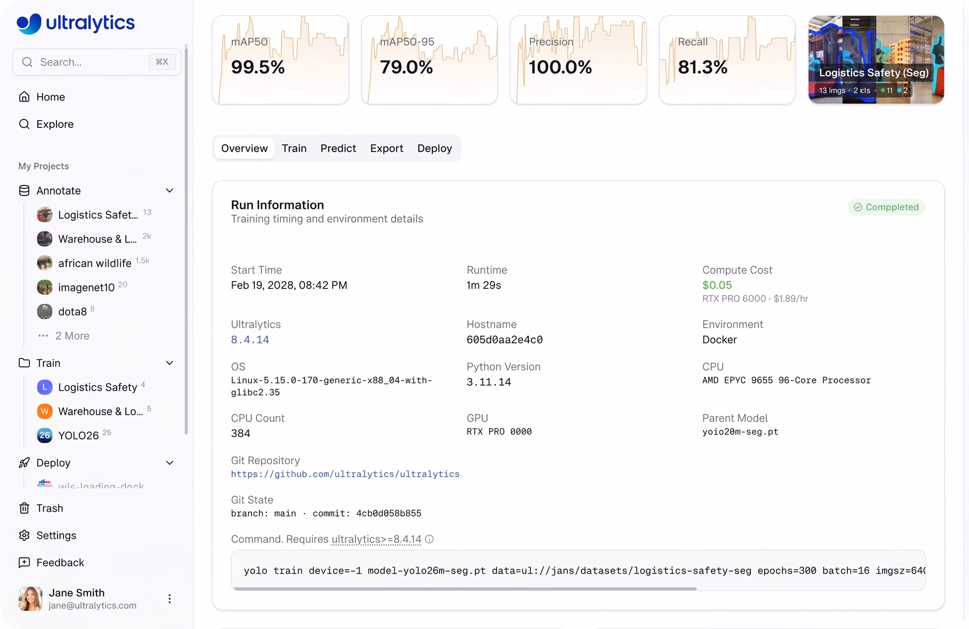 Ultralytics Platform making cloud costs easy to estimate and understand