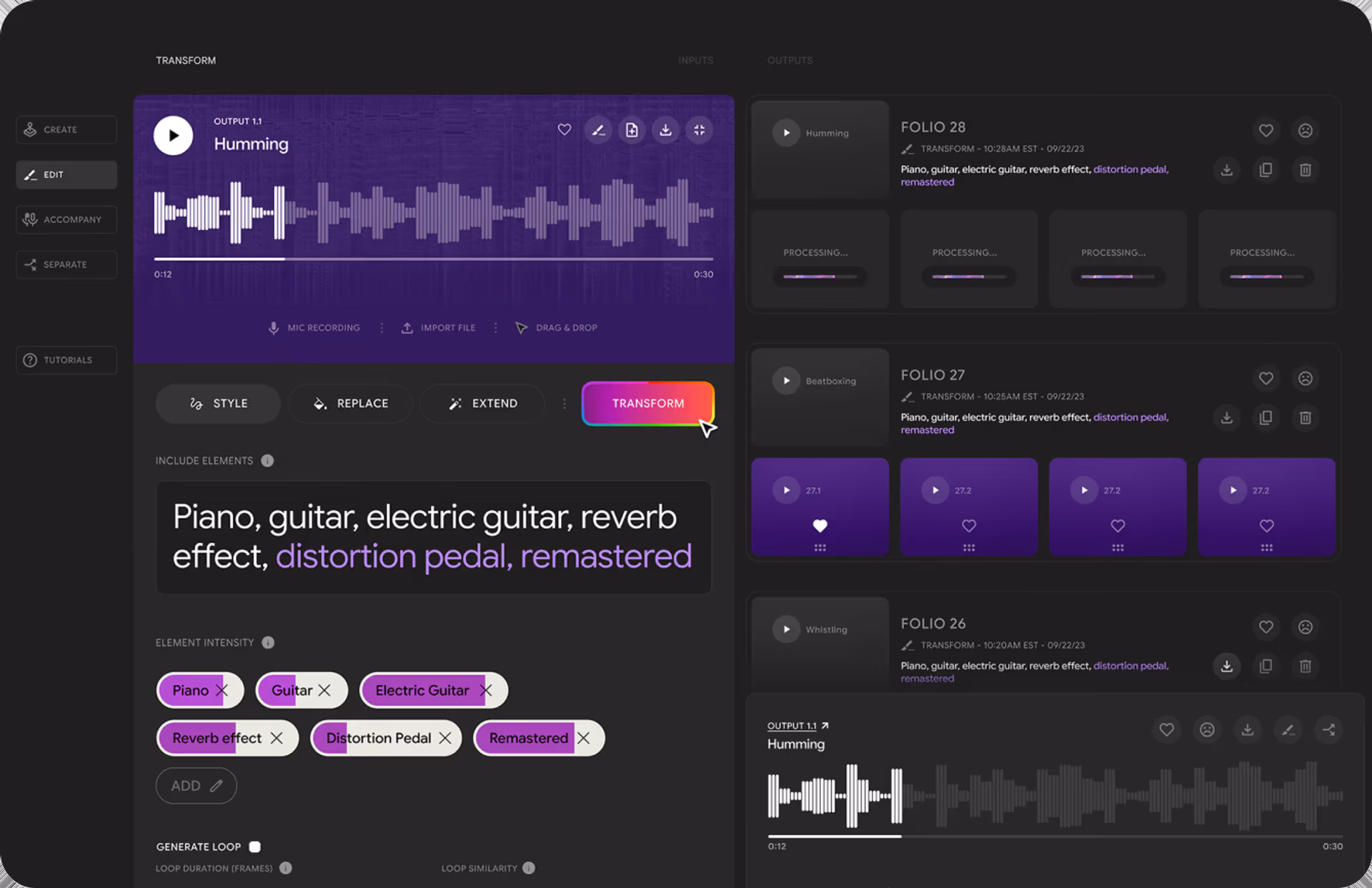 Eine Beispiel-Benutzeroberfläche der KI-Musiktools von DeepMind