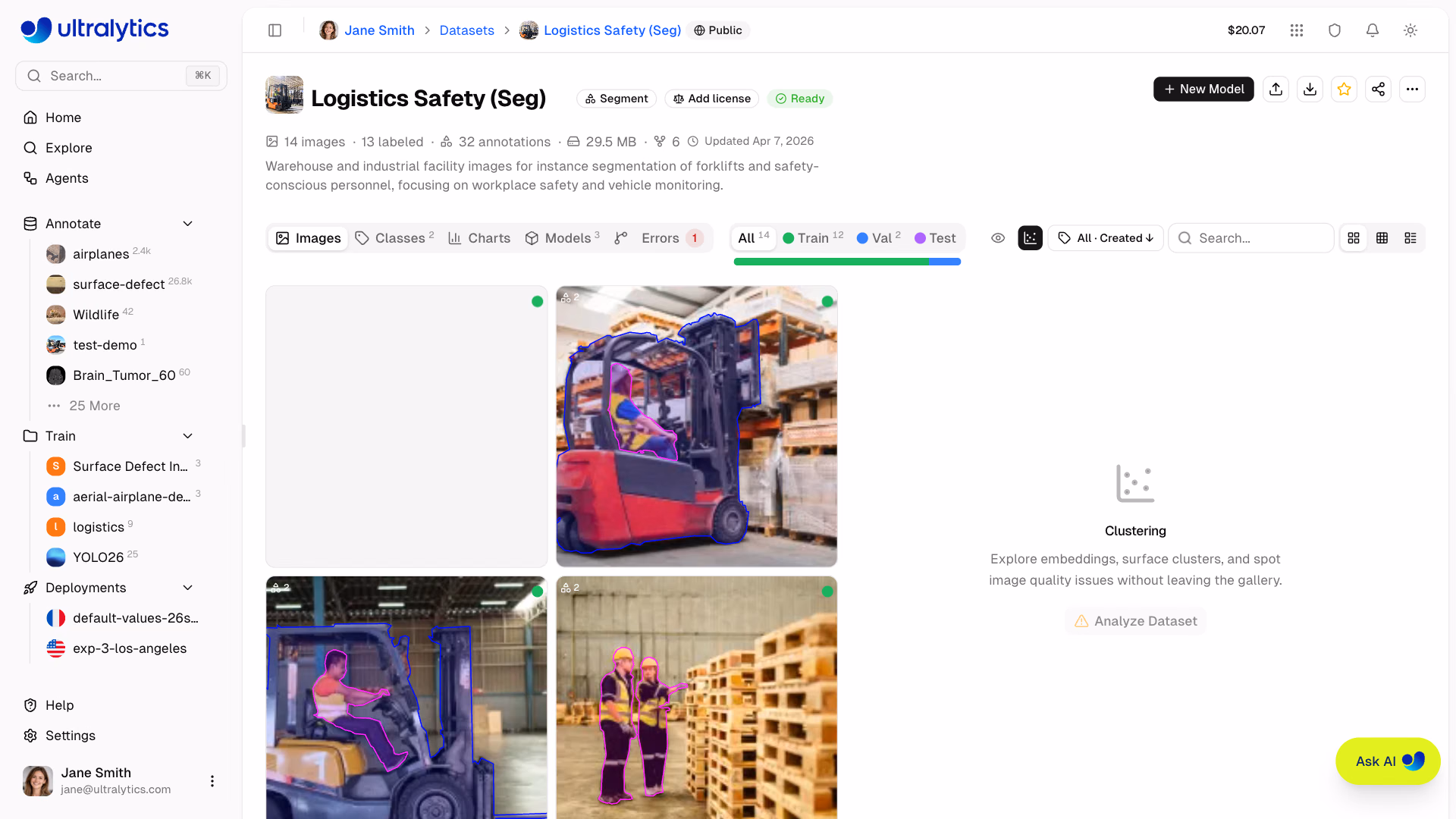 Ultralytics Platform Datasets Clustering Empty State