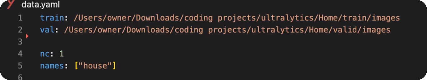 مثال على ملف data.yaml