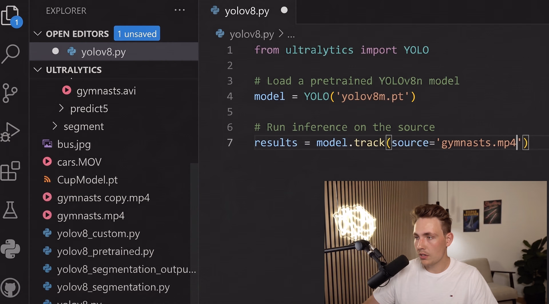 Nicolai Nielsen showcasing object detection and tracking with Ultralytics YOLOv8