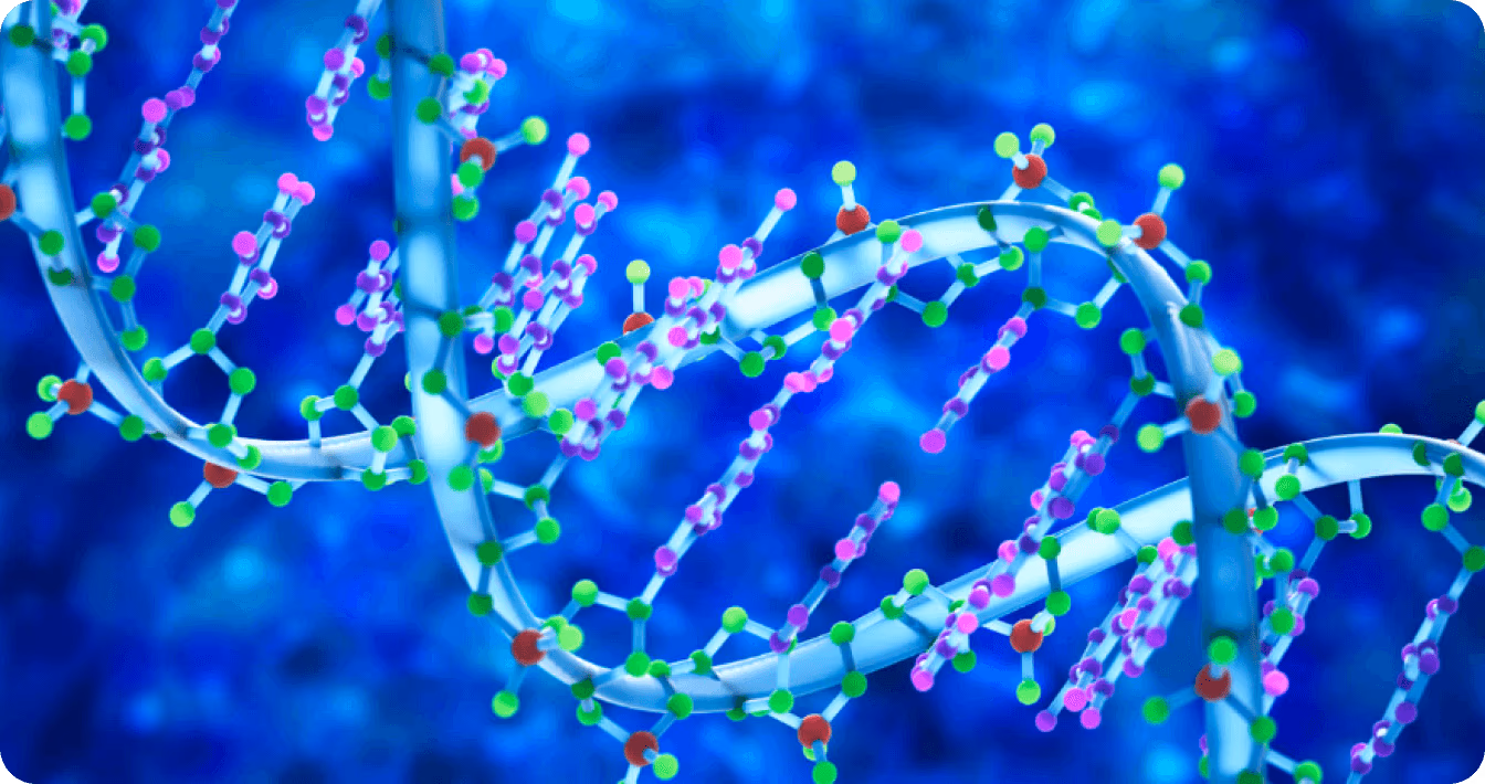 Doppia elica del DNA che trasporta informazioni genetiche negli organismi viventi
