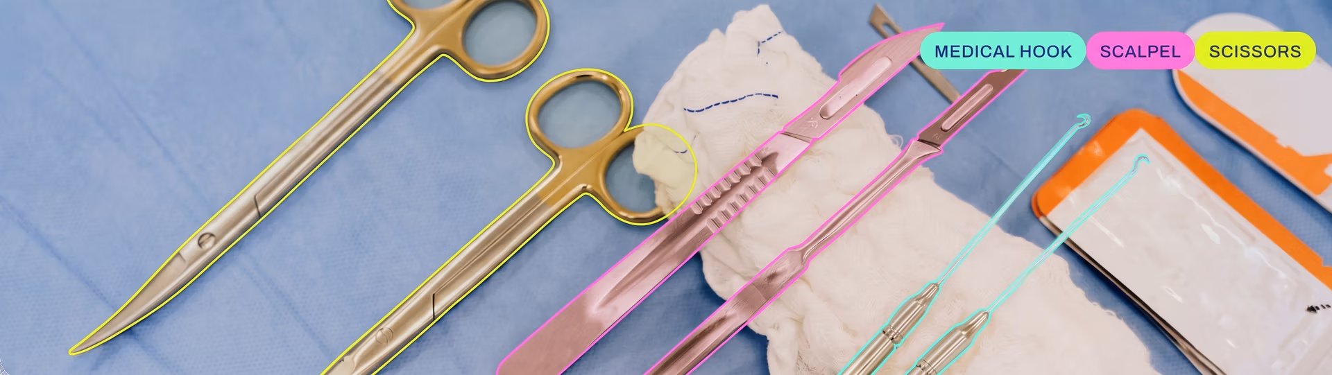 Ultralytics YOLOv8 segmenting and identifying surgical tools in an image