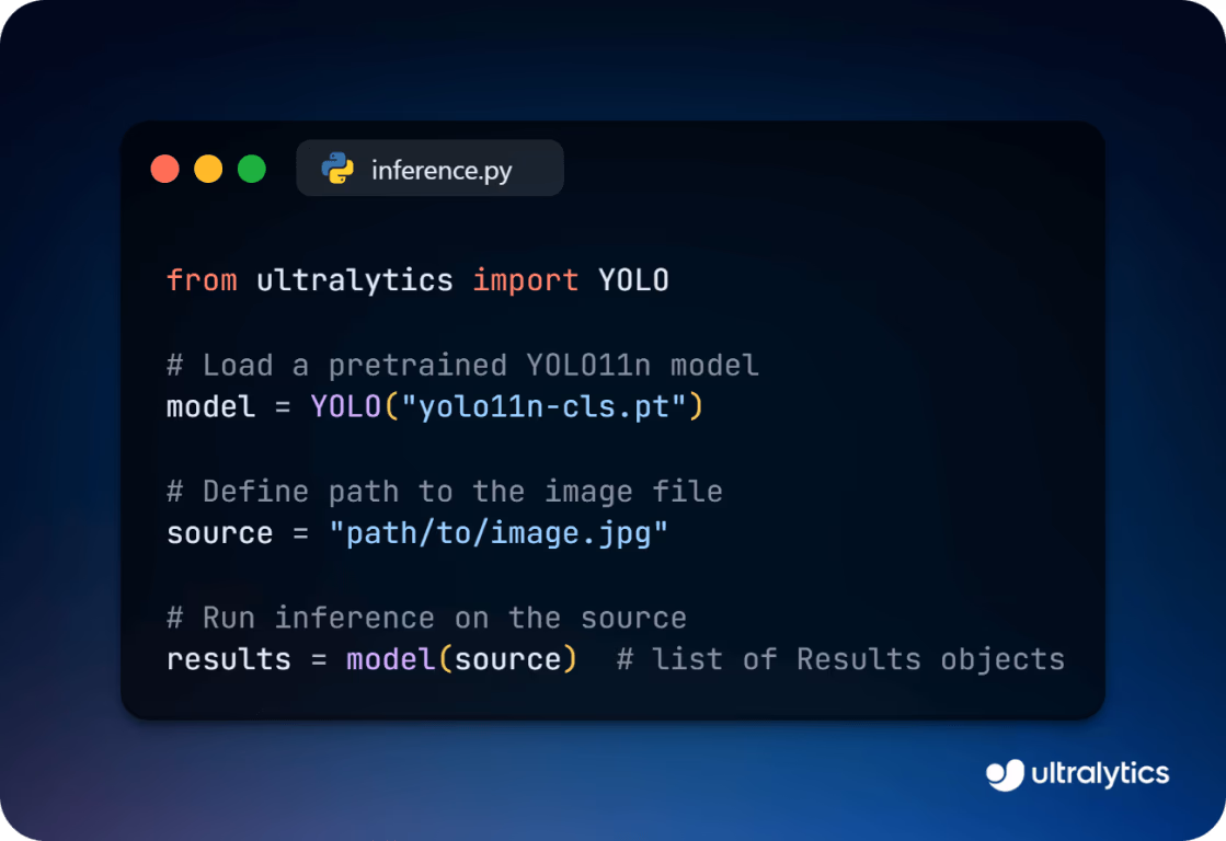 Exécution d'inférences à l'aide du modèle YOLO11
