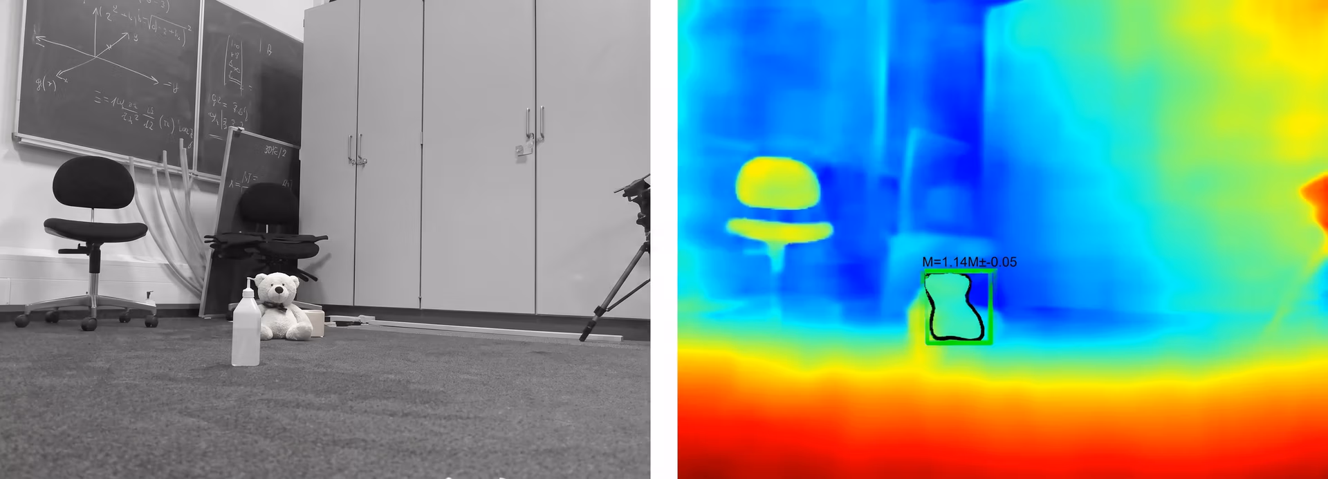 Detecting objects using monocular depth estimation and object detection