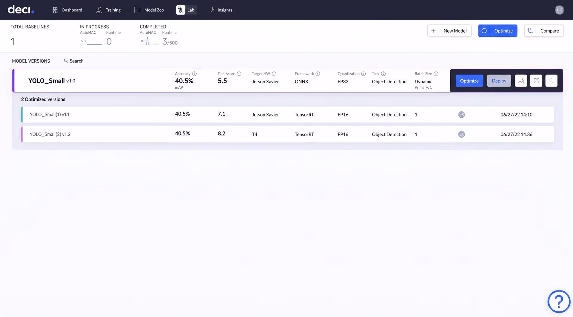 Ultralytics YOLOv5 optimized model for deployment with Deci