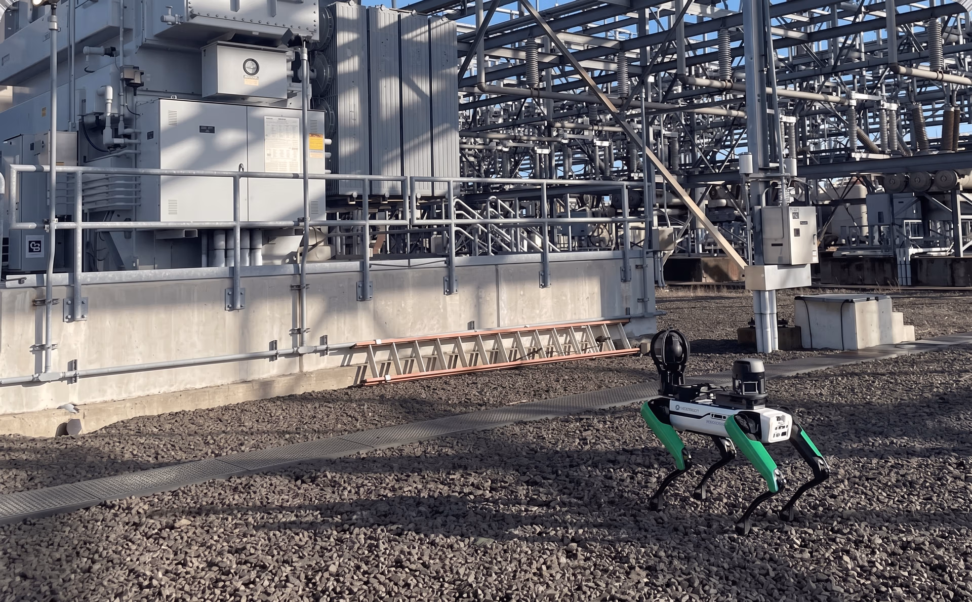 Sparky, the robot, inspecting a power station