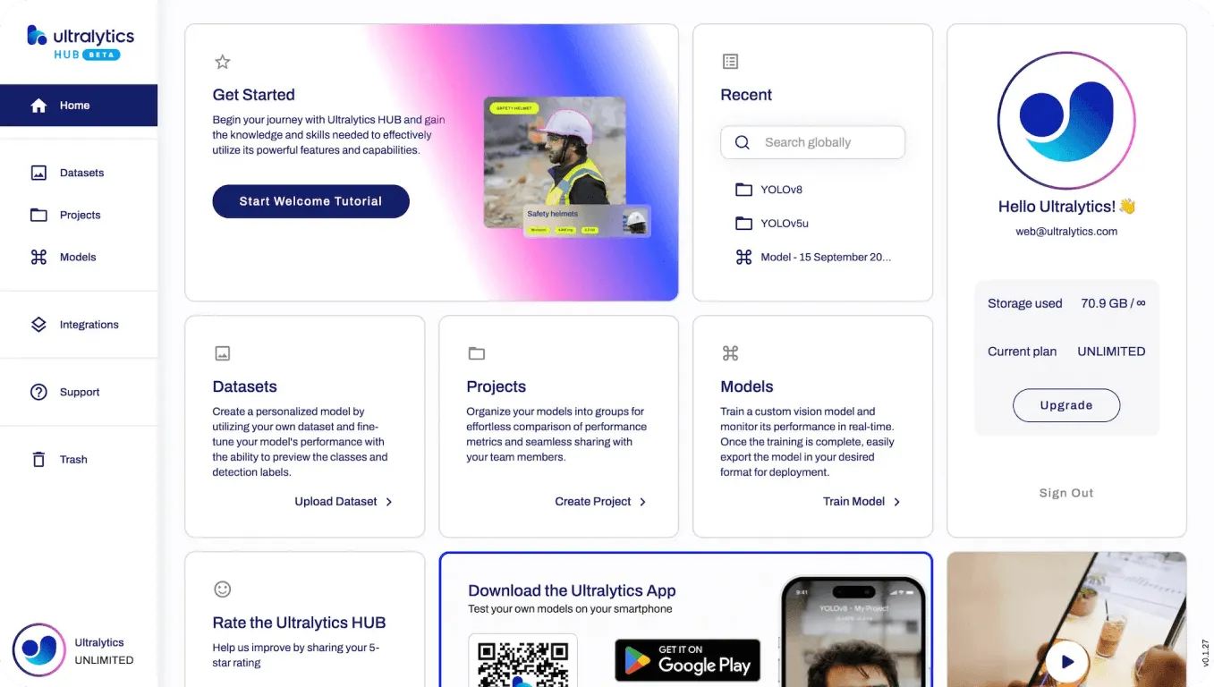 Обучение пользовательских моделей YOLO11 в Ultralytics HUB