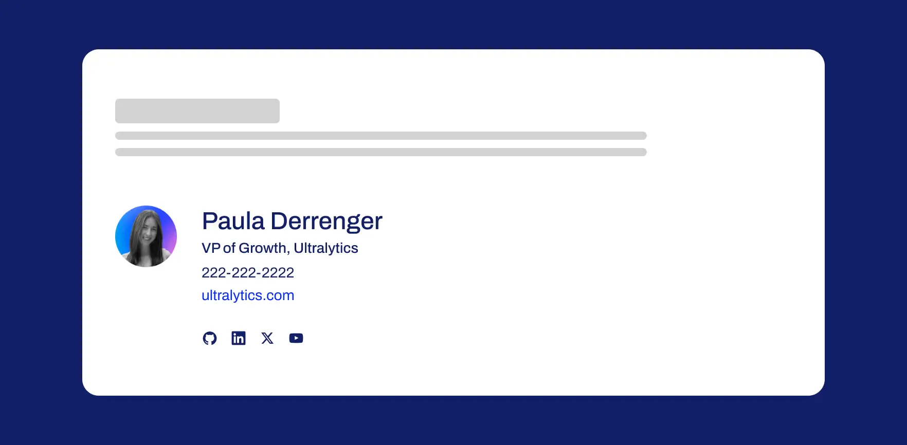 General Ultralytics email signature
