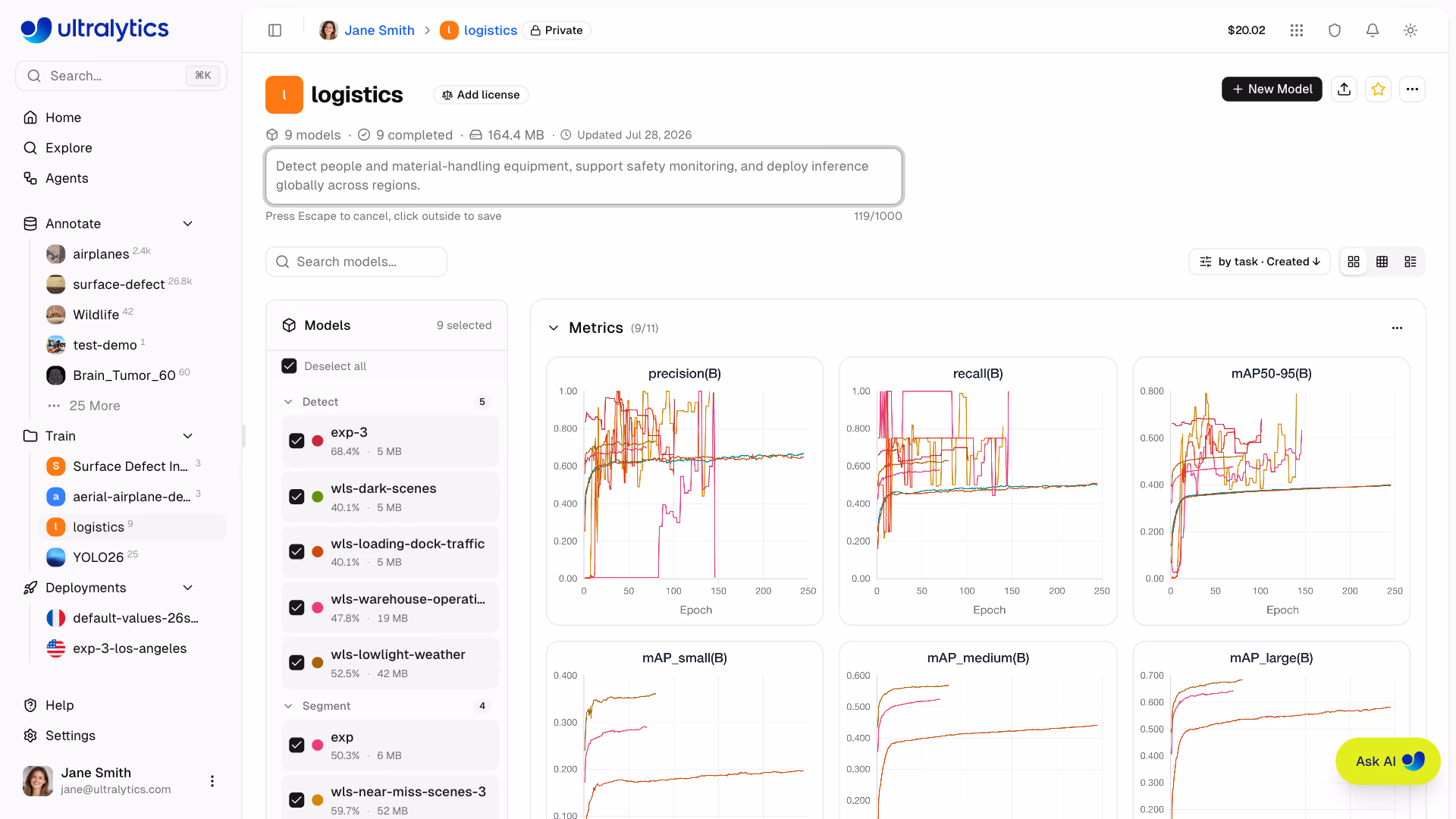 Ultralytics Platform Projects Settings