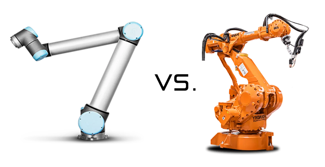 Comparing a cobot and robot side by side
