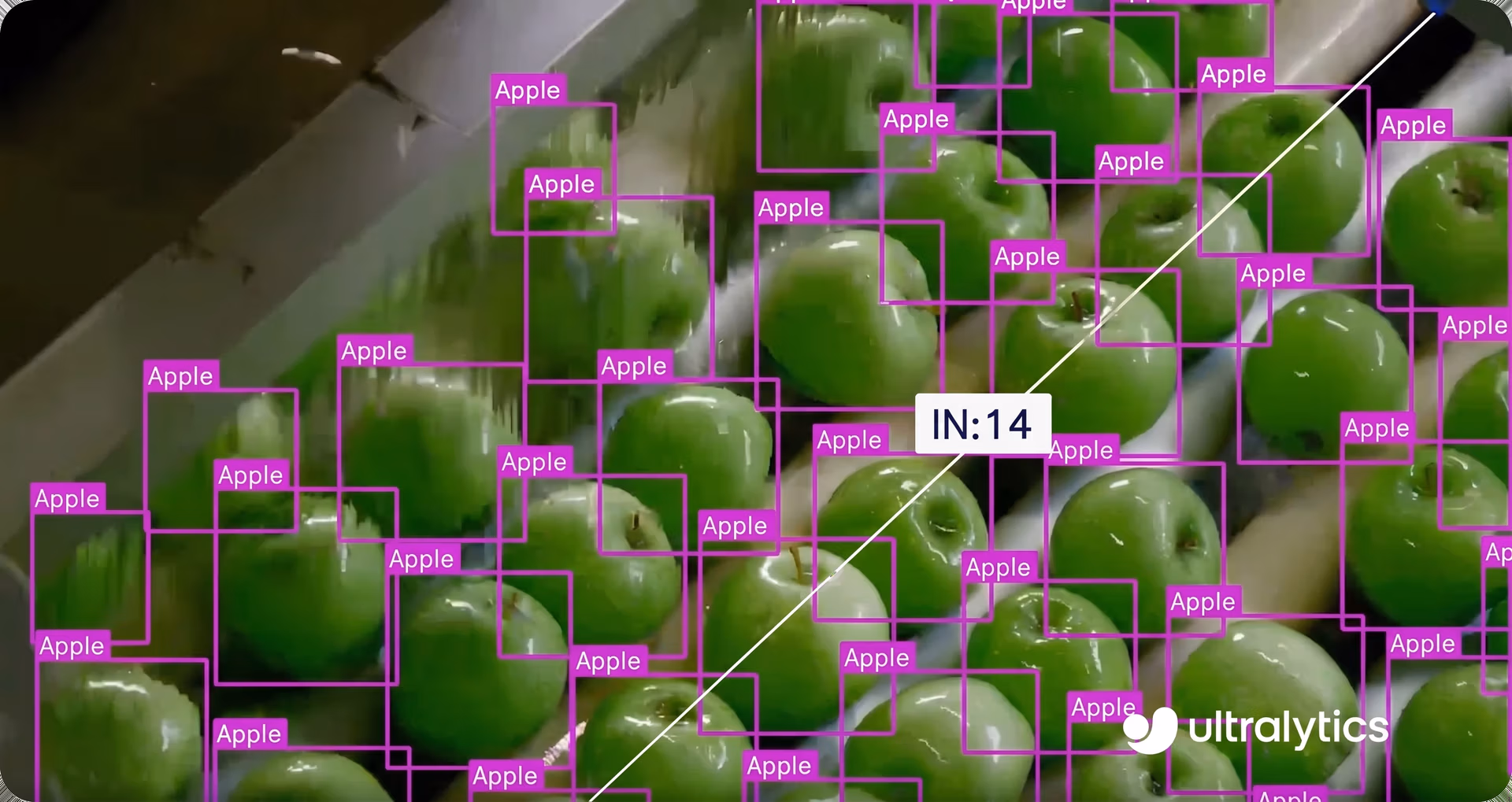 Counting apples in an image using Ultralytics YOLO11