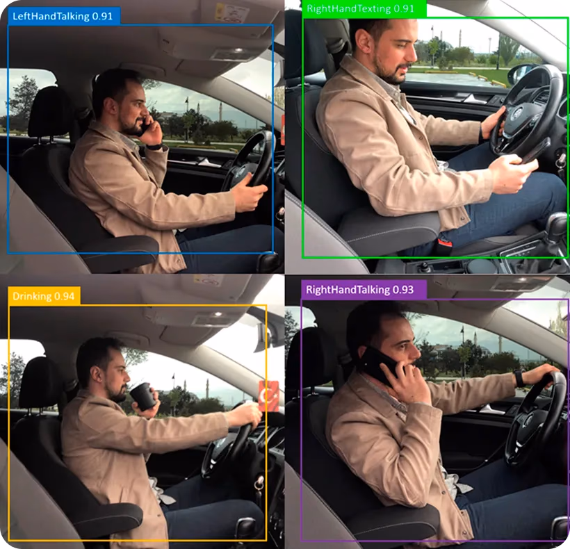 Ejemplos de un conductor distraído